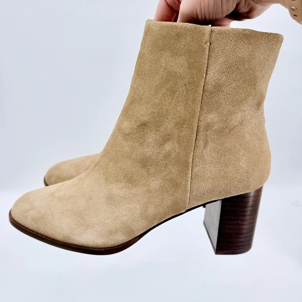 MADEWELL The Mira Side Seam Ankle Boot Suede NH202 Walnut Shell